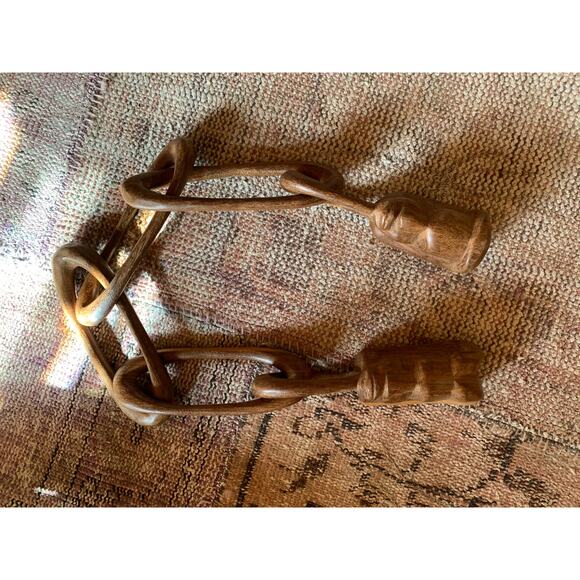 Wooden African Wedding Marriage Chain Hand Carved Vintage Vibes - Picture 7 of 9